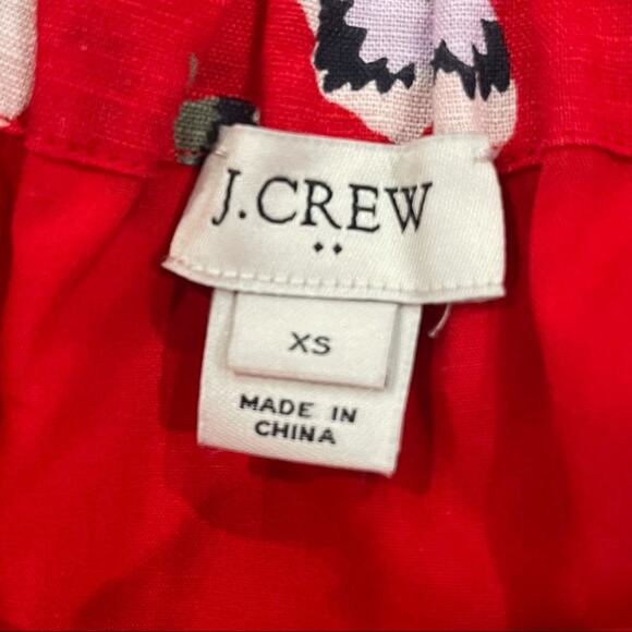 J.Crew Poppy Print Red Linen Skirt Size XS - Picture 5 of 5